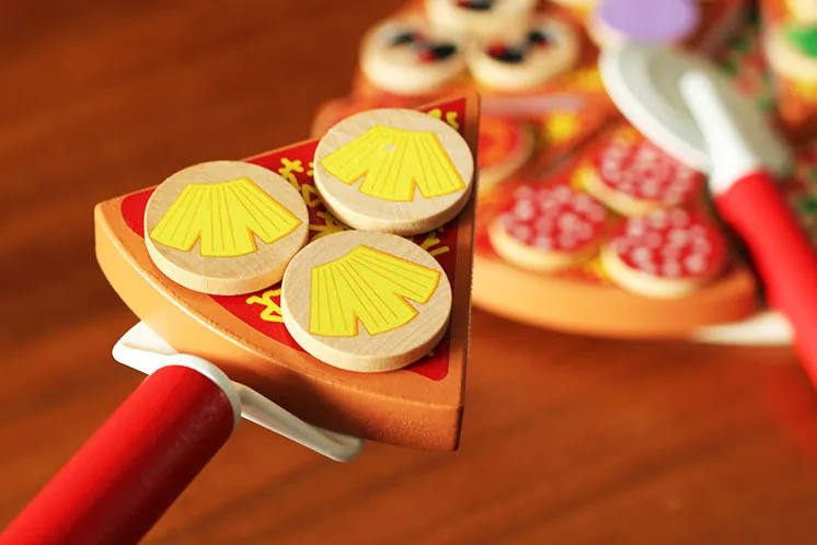 Детская деревянная пицца еда кухонные игрушки игра/собрать вырезанная пицца еда для детей и детей Обучающие Развивающие игрушки, 1 шт./упак
