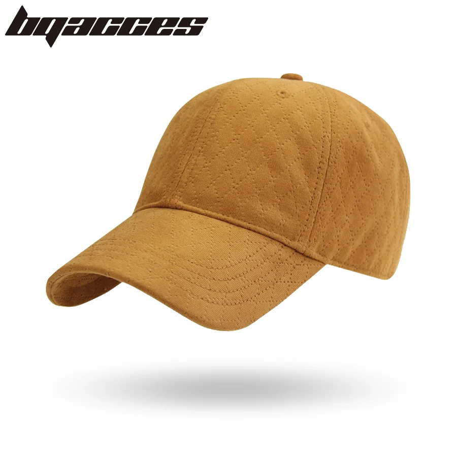 [BQACCES] Rhombus Embossed Velvet Fabric Baseball Cap For Men Women