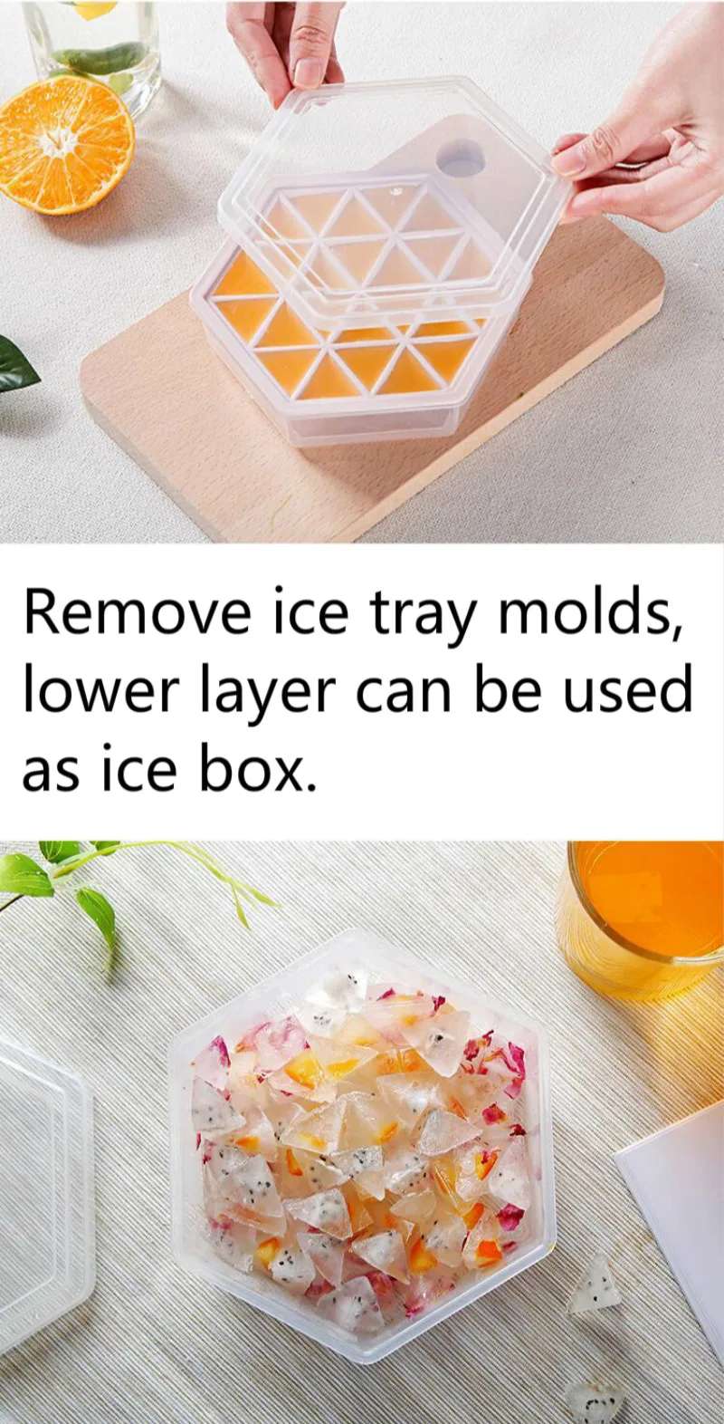 Шестигранная замороженная форма для льда холодильник Бытовая коробка для льда DIY Форма для приготовления пищи 24 Сетки Коробка для хранения