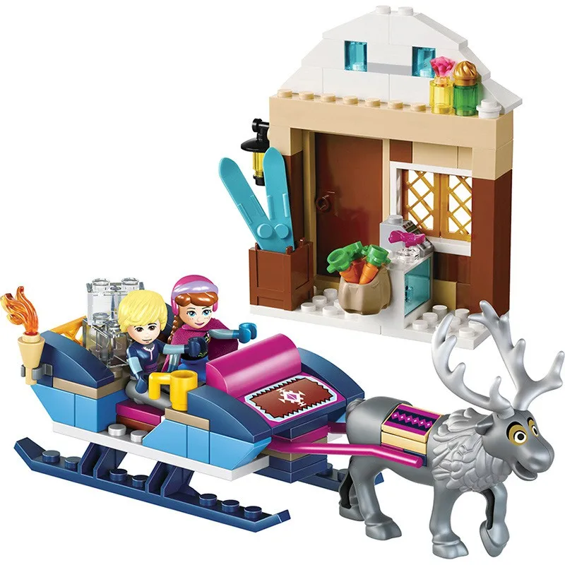 Disney Cute Toys Frozen Princess Anna & Kristoff'S Sleigh Adventure Building Blocksbest New Year Gift For Childrens Disney Cute Toys Frozen Princess Anna & Kristoff'S Sleigh Adventure Building Blocksbest New Year Gift For Childrens