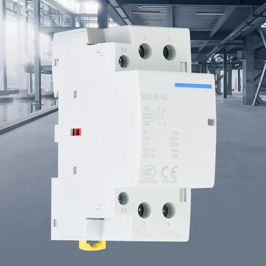 AC контактор переменного тока Din rail бытовой низкий Мощность потребление контактор Американская классификация проводов 2р 40A 220 V/230 V 50/60HZ 2NO или 2NC