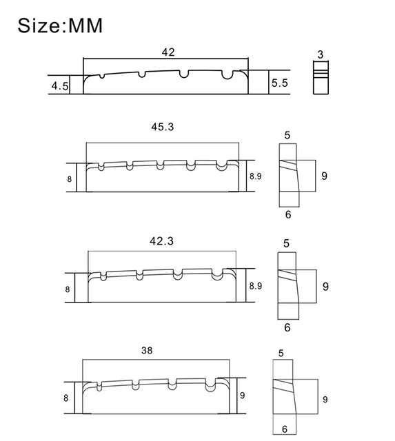 Écrou De Guitare Basse En Laiton Plaqué Or - 4 Cordes, Fond Plat, 38 Mm - Compatible Fender Jazz Bass