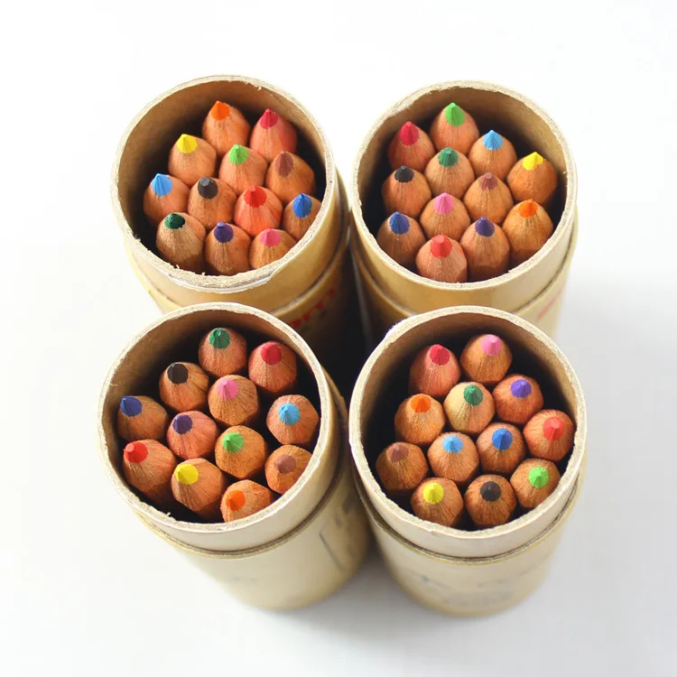 Climemo colour pencil kids pencil Wood colour lead 3.5 inch 12 colour pencil cartridge stationery wholesale