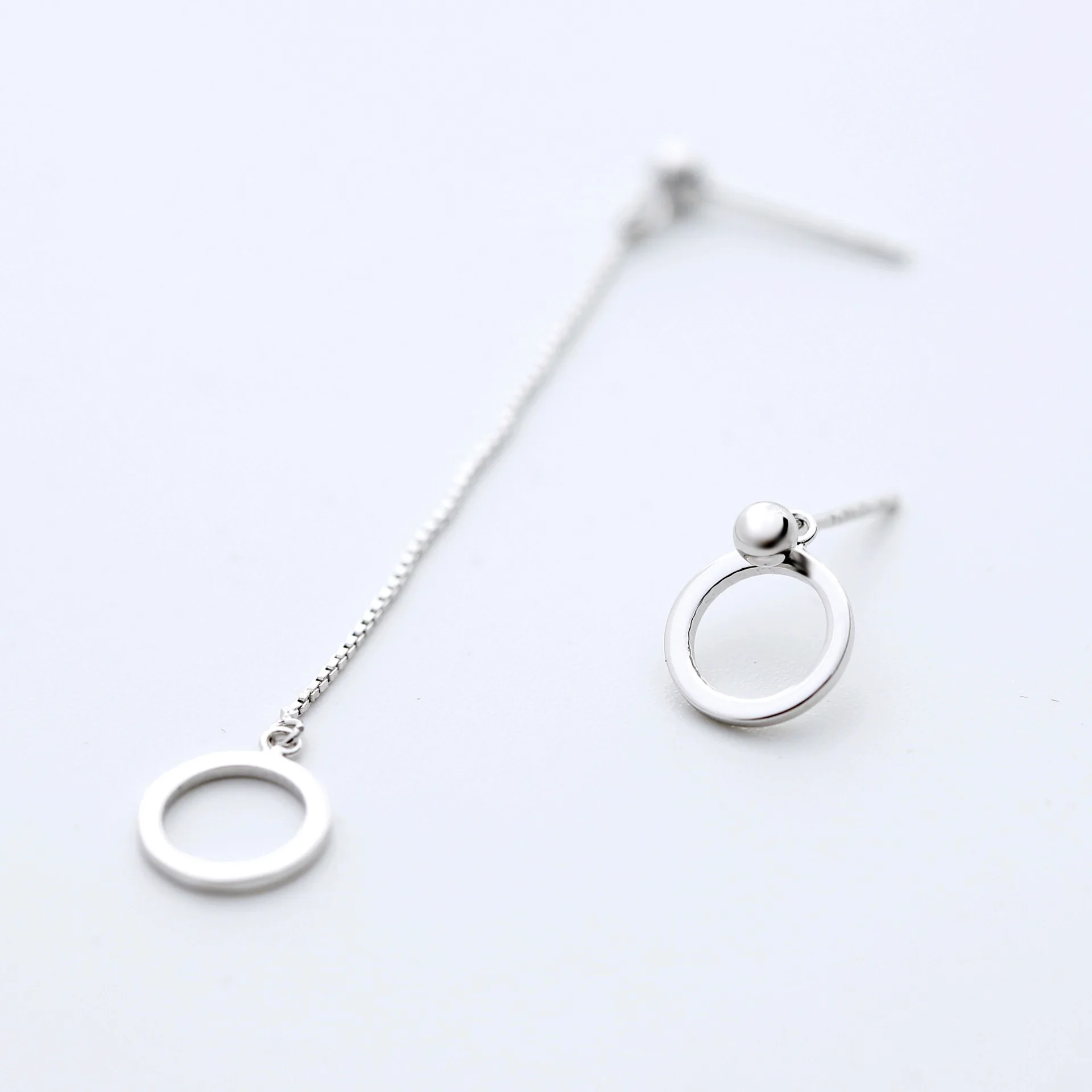 asymmetric circle 100% 925 Sterling silver Jewelry fashion Hypoallergenic Stud earrings for women gift