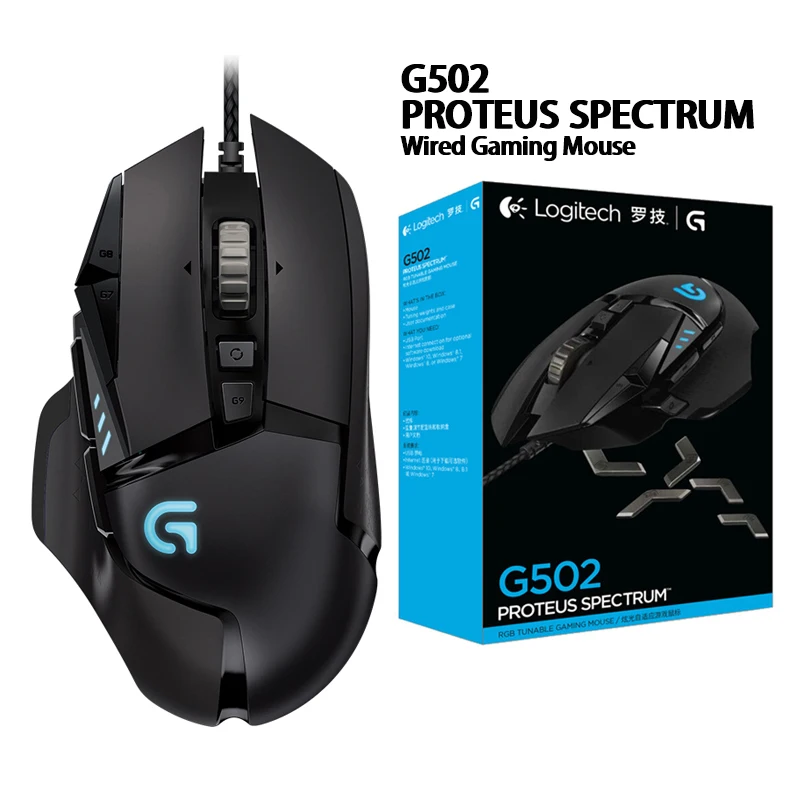Goedkoop Logitech 100% originele Muis G403 G502 MX518 G402 G302 G102 G300s bedrade Gaming Muis ondersteuning Desktop Laptop Windows 10 8 7