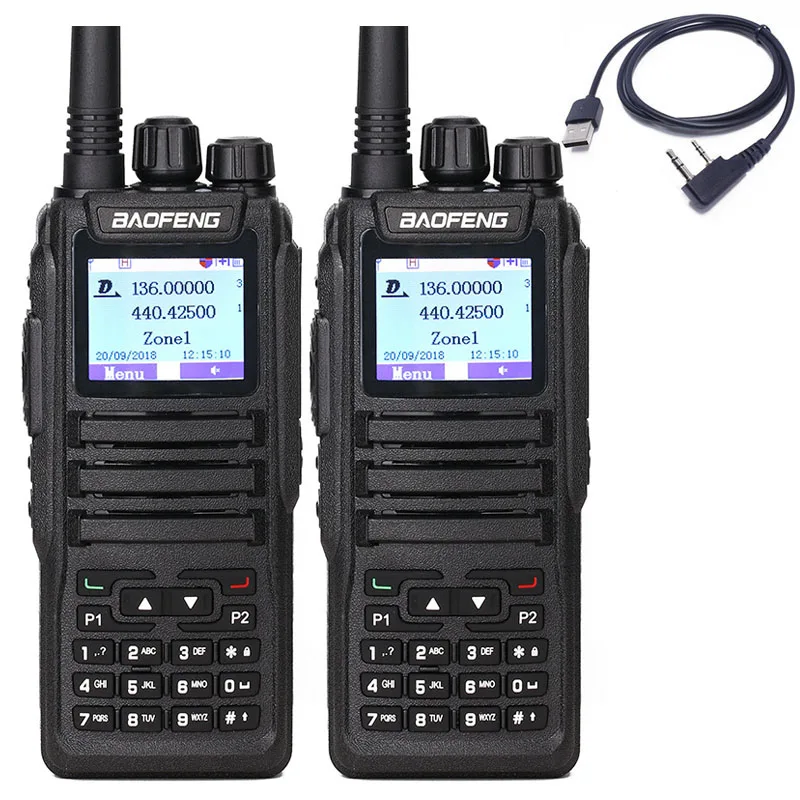 

2Pcs 2019 Baofeng DM-1701 Walkie Talkie Dual Time Slot DMR Digital/Analog 3000 Channel DMR Repeater SMS Compatible Radio+USB