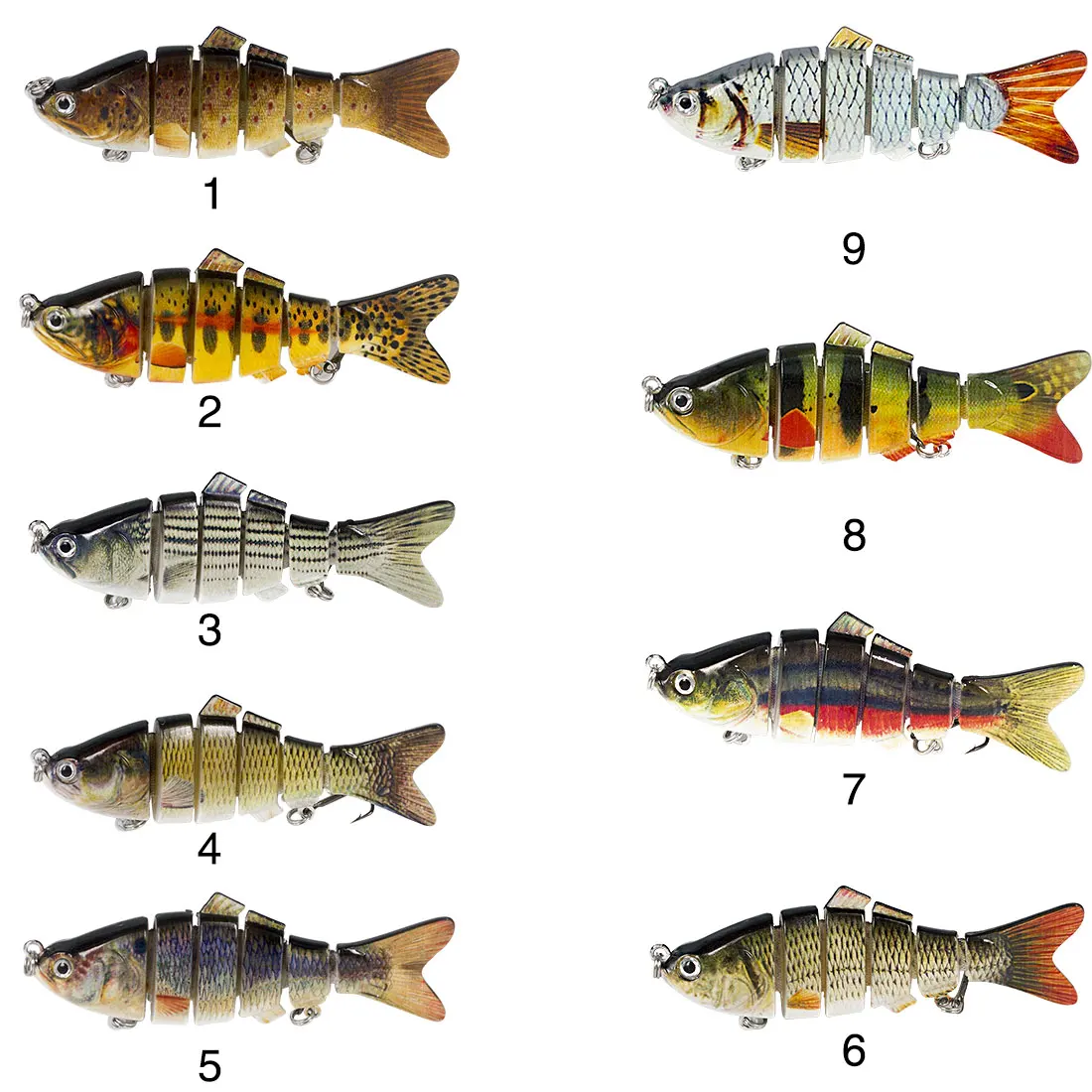 Рыбалка 6 сегментов Плавание приманка воблер рыболовные приманки с