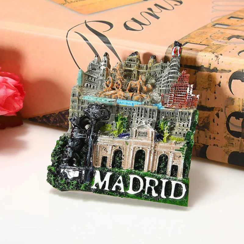 1 шт. 3D Испания Мадрид ориентир страна путешествия туристический сувенир каучуковый холодильник магнит
