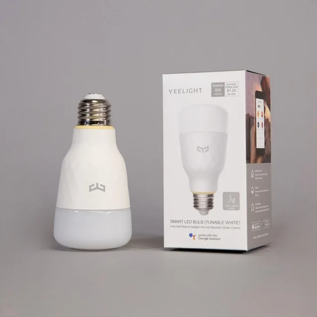 Оригинальная умная Светодиодная лампа Xiaomi Yeelight 800 люмен 10 Вт E27 лимонный цвет для