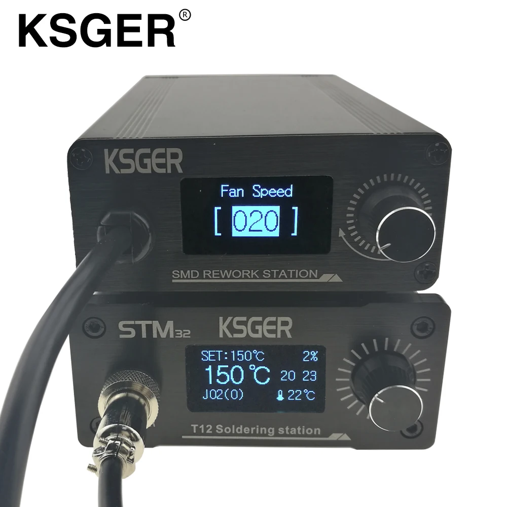 KSGER STM32 OLED T12 паяльная станция пистолет с горячим воздухом ремонтная