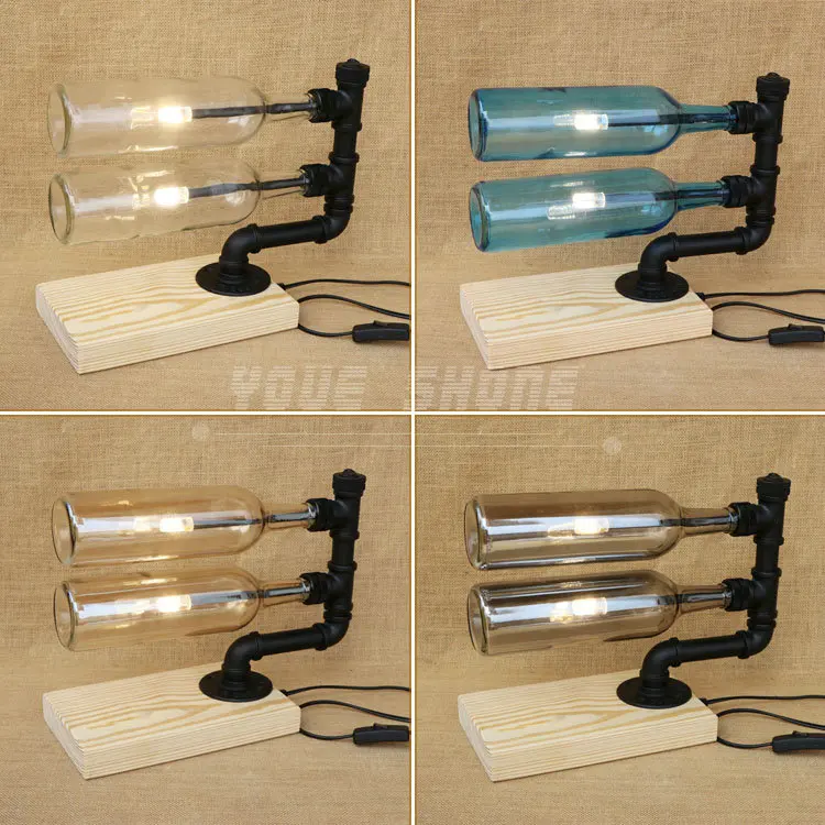 

Free shipping vintage style winebottles G4 winebottle desk lamp