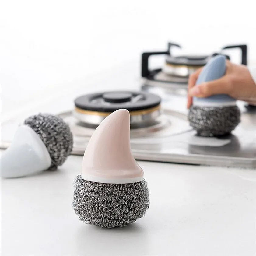 Lint Roller Brushes Shark Handle Stainless Steel Wire Ball kitchen Scourer Brush Pot Dish Bowl