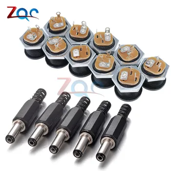 

10 Pair 12V 3A Plastic Male Plugs + Female Socket Panel Mount Jack DC Power Connector Mayitr Electrical Supplies
