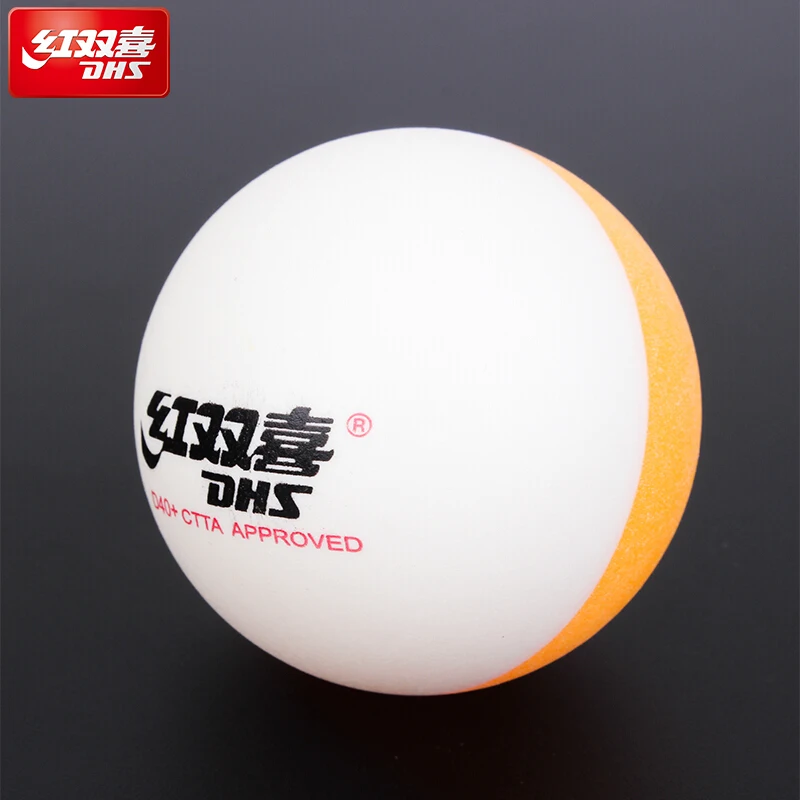 DHS двухцветный мяч для настольного тенниса материал двойной цвет прошитый ABS D40+ пластик пинг понг поли tenis de mesa