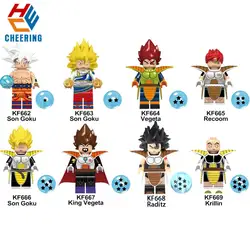 20 шт. оптовая продажа здания Конструкторы сын Goku Vegeta Recoom King Вегета Raditz Krillin цифры кирпичи куклы игрушечные лошадки для детей KF6057