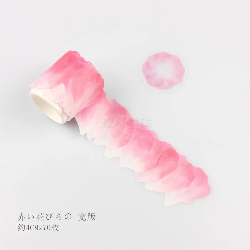 

4.0cm Beautiful Watercolor Japanese Irregular Shape Flower Petal Decorative Washi Tape Beautiful Decorative Sticker Masking Tape