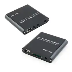 Full HD 1080 P Media Player Мультимедиа Видео медиаплеер коробка с HDMI VGA AV USB SD/MMC mkv H.264