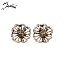 Joolim роскошные маленькие серьги-гвоздики в виде цветка с кубическим цирконием, ретро серьги для женщин
