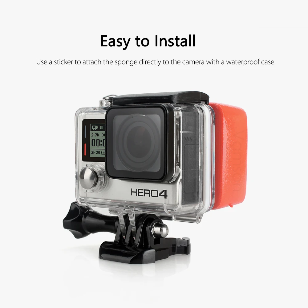 Vamson для GoPro 7 6 аксессуары плавающий Блок Губка с наклейкой клей для GoPro Hero5 4 3+ 2 1 для Xiaomi yi для SJCAM VP602