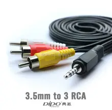 1.3M 4.2/2FT 3.5MM Jack to 3 RCA Male Plug Adapter Audio Converter Video AV Cable