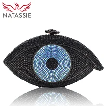 NATASSIE La Forma de Mal de Ojo de Las Mujeres de Lujo Bolsa de Embrague Bolsos de Tarde del Partido de Las Señoras Del Bolso Con La Cadena