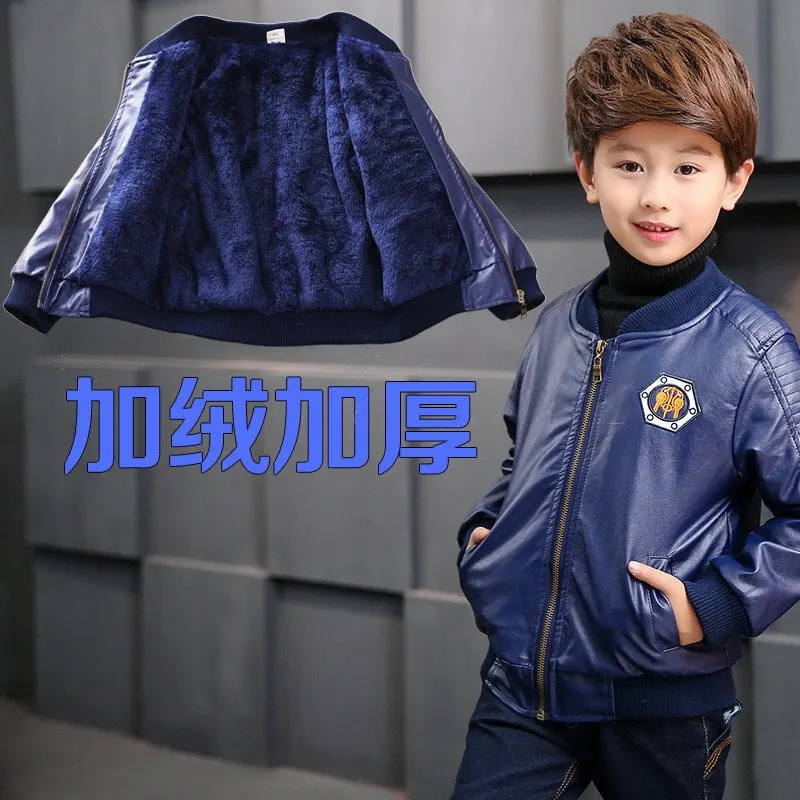 От 1 до 15 лет зимняя утепленная куртка для мальчиков искусственная кожа PU модная верхняя одежда детское пальто Детская одежда Теплый кардиган Casaco детская одежда - Цвет: Style Six