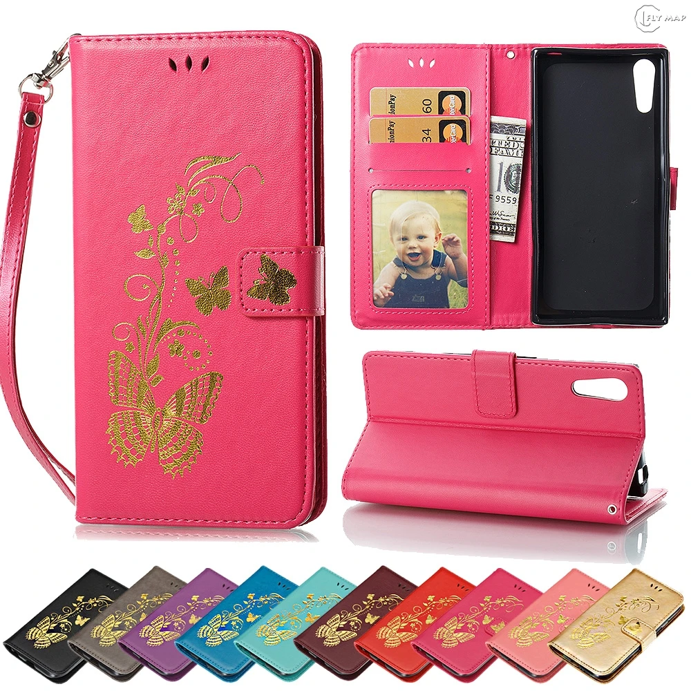 Flip Case for Sony Xperia XZ F8332 F8331 SO-01J Butterfly Case Wallet photo frame Phone Leather Cover for Sony Xperia X Z Capa