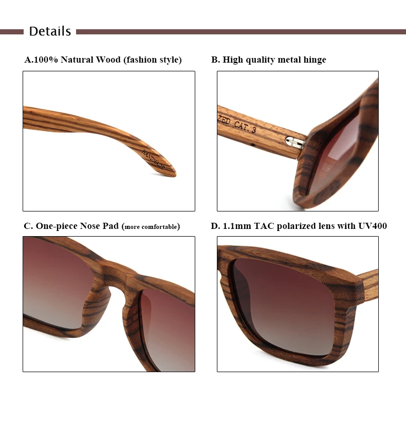 Деревянный Бамбук очки Для мужчин Дерево Брендовая дизайнерская обувь оригинальный Для мужчин s солнцезащитные очки