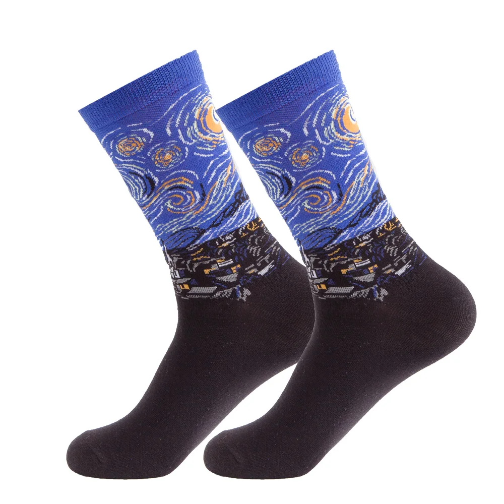 UG бренд качество 20 цветов Веселые носки для мужчин Полосатый плед Зебра Мона Лиза носки мужские чесаные хлопковые Calcetines Largos Hombre