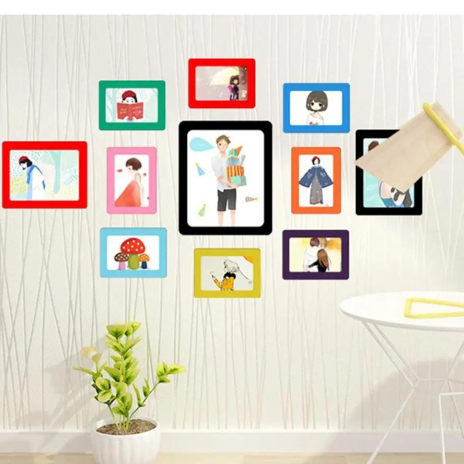 

New Fashion Photo Frames Colorful Magnetic Picture Frames 11.8*16cm Photo Magnets Photoframe Refrigerato Home Decoration