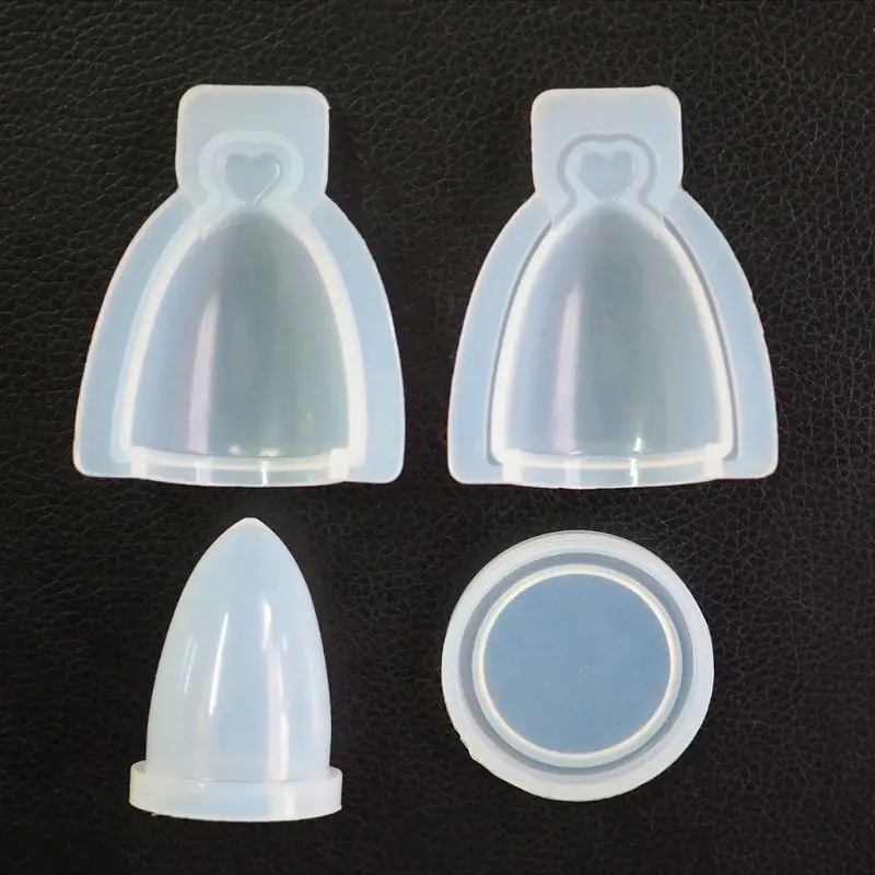 

4 Pcs/Set Silicone Mold Glass Cover Mirror Epoxy Resin DIY Jewelry Making Tools Hollow Cake Decoration Earrings Pendant Necklace