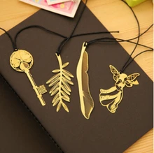 10 pcs/lot Cute Kawaii Gold Metal Bookmarks Paper clips for book High Quality Office School Supplies Free shipping 829