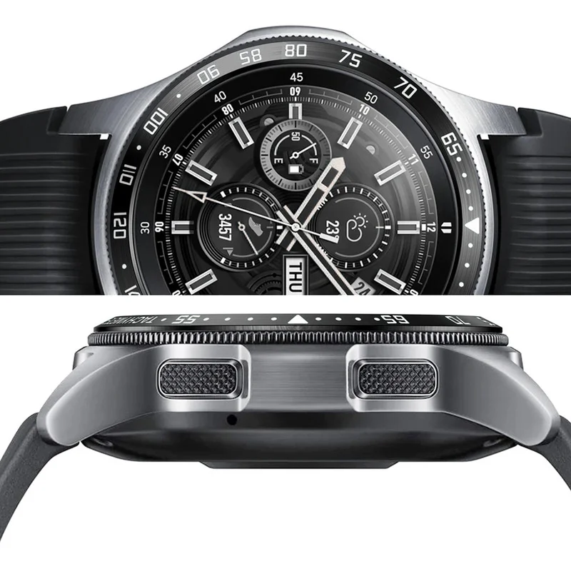 Смарт часы ободок кольцо для samsung Galaxy gear S3 S2 42/46 мм Часы Ободок стальное кольцо клейкая крышка против царапин Смарт аксессуар