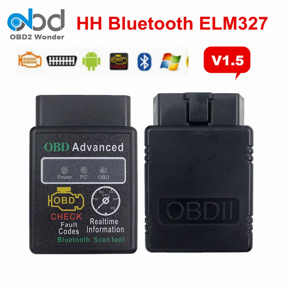

Advanced HH OBD ELM327 V1.5 Interface ELM 327 Mini Bluetooth Android Windows Torque Hardware 1.5 OBD II Diagnostic Scanner Tool