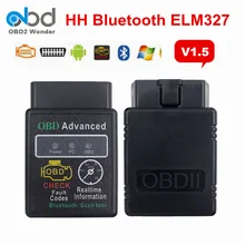 Avançado hh obd elm327 v1.5 interface elm 327 mini bluetooth android windows torque ferramenta de scanner diagnóstico 1.5 obd ii