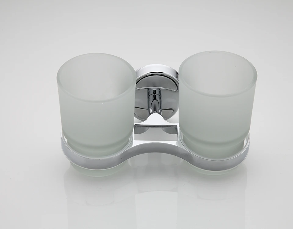 FRAP 1 набор высокое качество настенный держатель для чашки с 2 шт стеклянными чашками полки для ванной комнаты Аксессуары двойной держатель для зубной щетки F1908