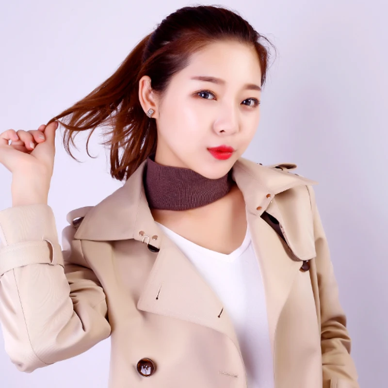 

BELIARST 2019 Autumn and Winter Cashmere Collar Women's Knitted Collar Head Cover Neck Warm Scarf Solid Color Wild Fake Collar