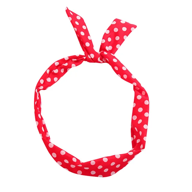 Paisley Tartan Knoted Headband Polka Dot Rockabilly Scarf Wire Hair Band US