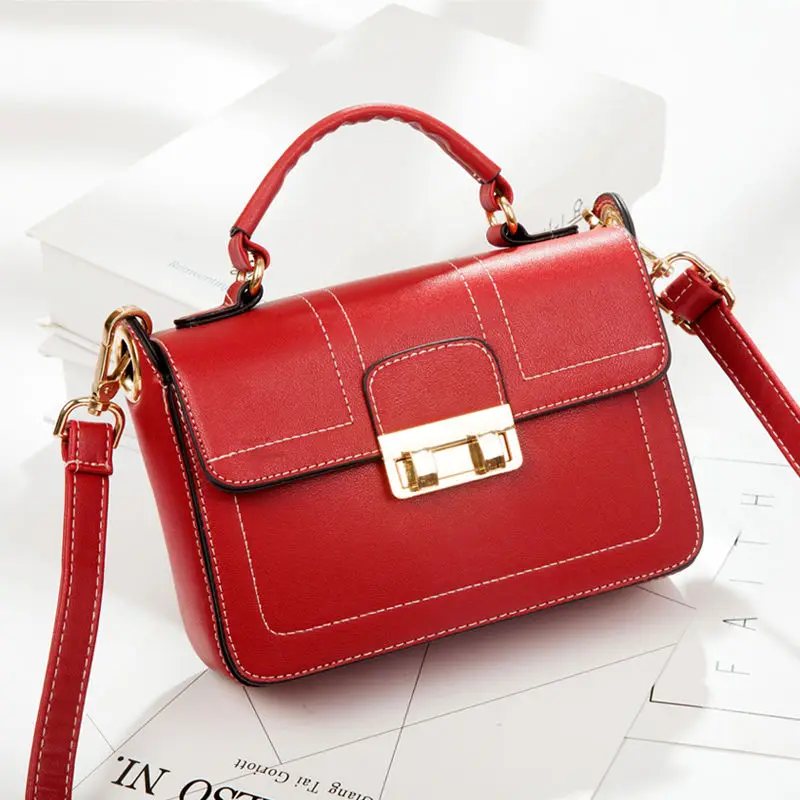 

Shoulder Bags Solid Color PU Leather Crossbody Bags For Women Messenger Bags High Quality Female Handbags Mini Small Flap Bag