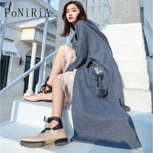 Новинка, зимний, весенний, один размер, модный, большой размер, свободный, Женский вязаный свитер с капюшоном, пэчворк, вышивка, кардиганы