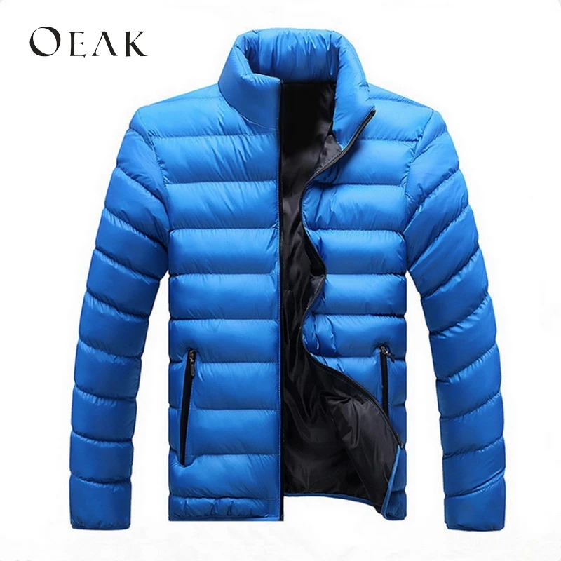 Oeak 4XL зимняя куртка со стоячим воротником Повседневная мужская Тёплая Верхняя