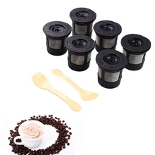 6 шт. ABS кофе фильтровальные чаши с 2 ложками кухня домашнего использования чай кофе в зернах Inf использовать r фильтр ручные инструменты черный Прямая