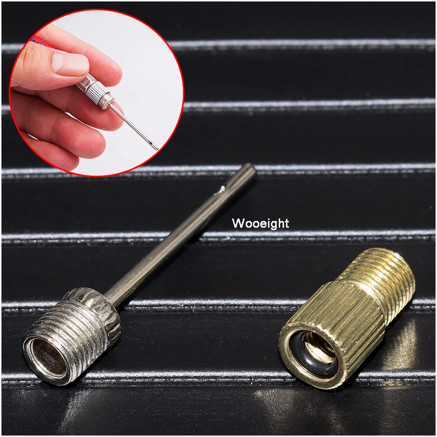 Wooeight 4PcsSet Auto Car Metal Tyre Wheel Tire Air Hose Needles Chuck Inflator Pump Valve Clip Clamp Connector For Ball Tyre Kit (4)