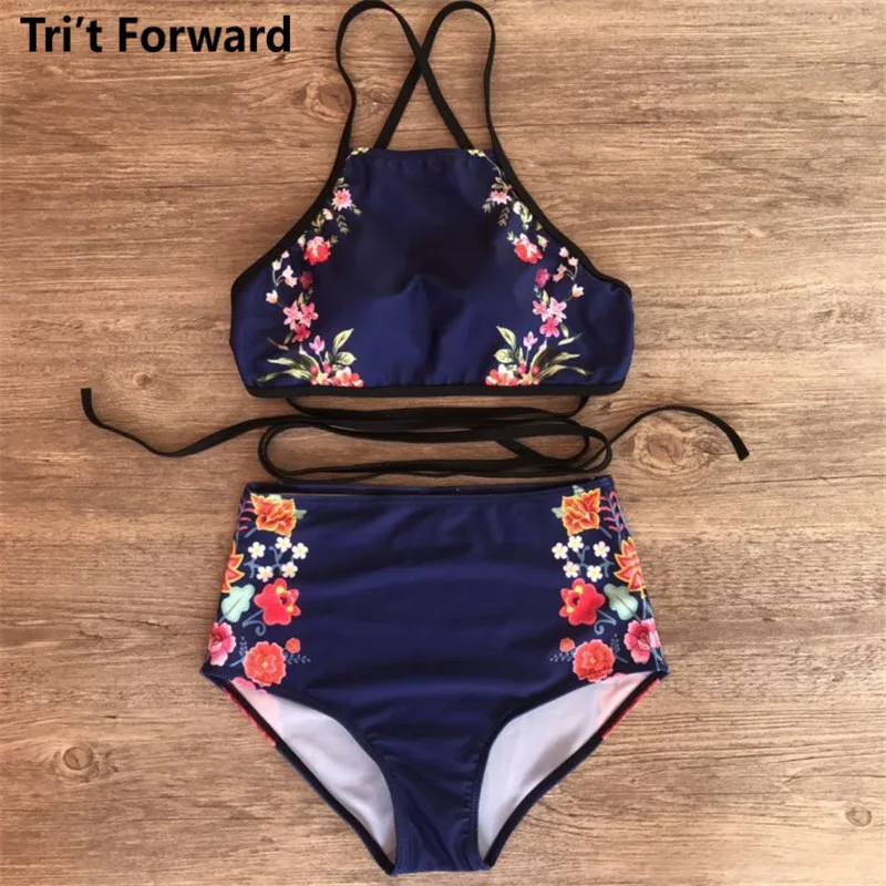 

High Waist Swimwear For Women Bandage Cross Bikini Push-up Swimsuit Girls Bathing Suit 2018 Biquini Girls Sexy Swimming Suits