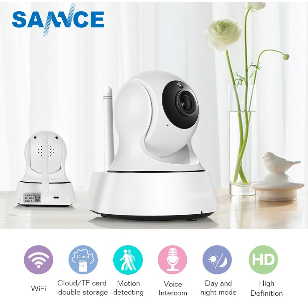 SANNCE 720P HD IP камера ночного видения фильтр отсекающий ИК спектр беспроводной 1MP H.264