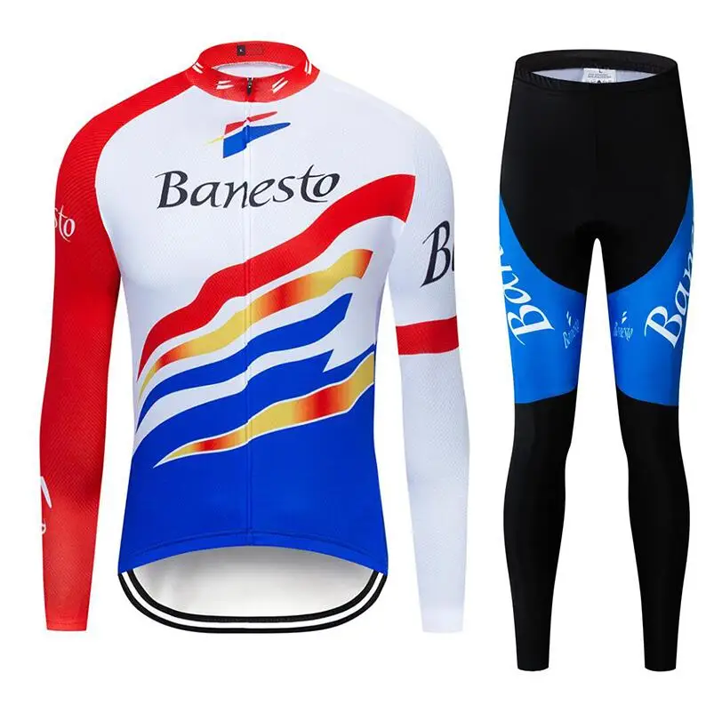 Мужская Джерси для велоспорта Pro Team с длинным рукавом, Зимняя Теплая Флисовая одежда для велоспорта Ropa Ciclismo, комплект велосипедных комбинезонов - Цвет: 7
