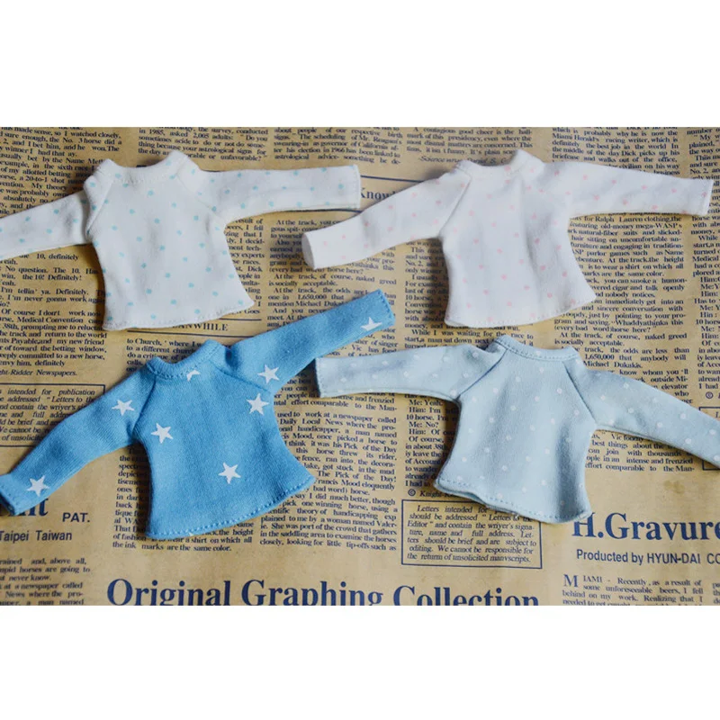 

1pcs Cute Long Sleeved T-shirt Shirt for Blyth Momoko Azone 1/6 Doll Clothes