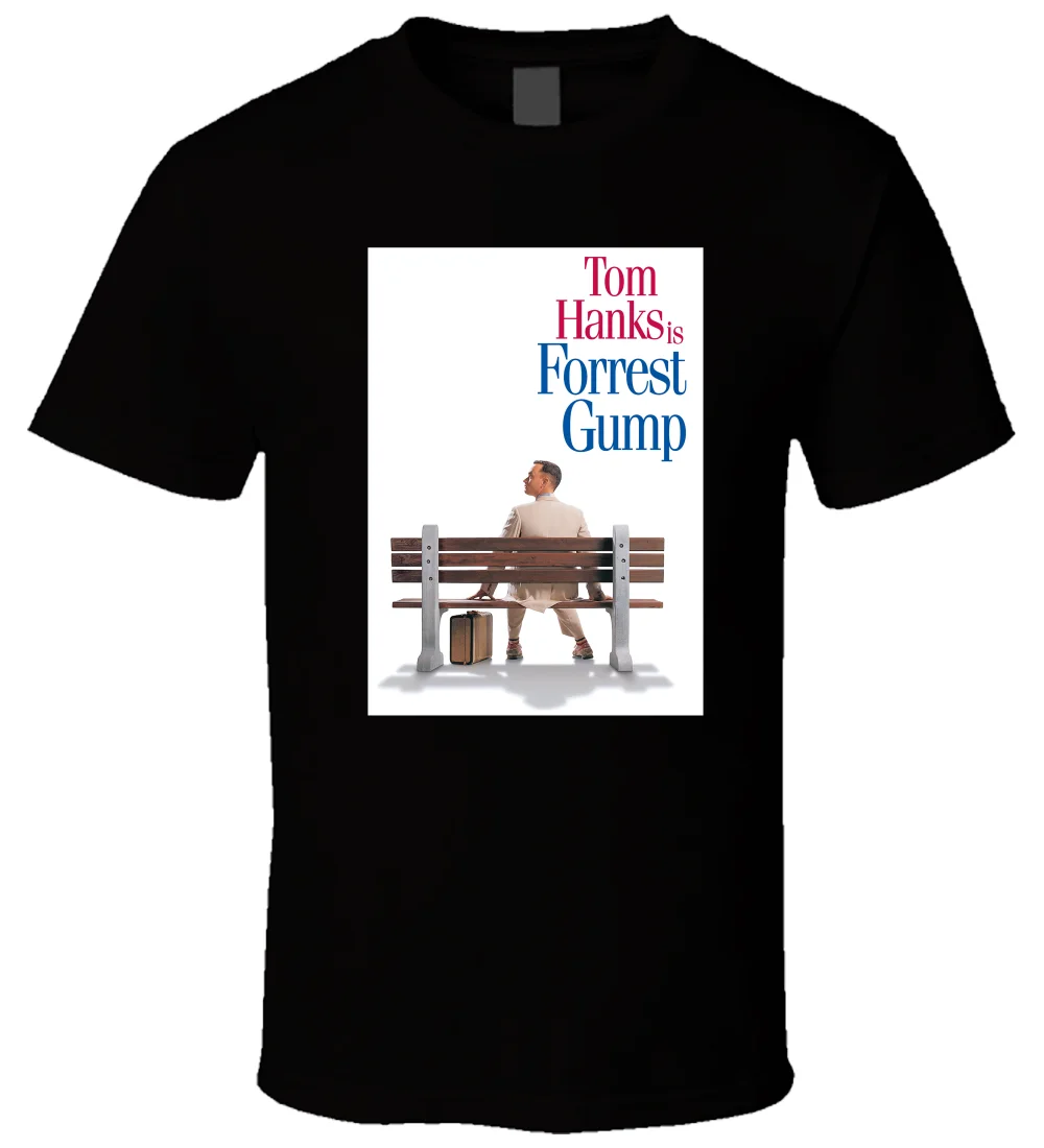 Forrest Gump 1 черная футболка классная Повседневная футболка мужская Унисекс Новая модная футболка Бесплатная доставка Топы ajax Забавные