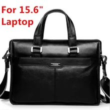 100% garantieren Natürliche Kuh Leder Marke männer handtaschen männer schulter messenger bags 15,6 “Laptop-tasche Aus Echtem Leder Aktentasche