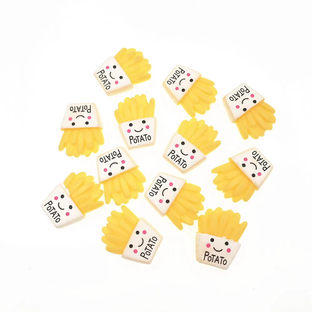 

20Pcs/lot Kawaii Resin Flat Back Cabochon Flatback Miniature Fake Food French Fries DIY Scrapbooking for Phone Decoration Crafts